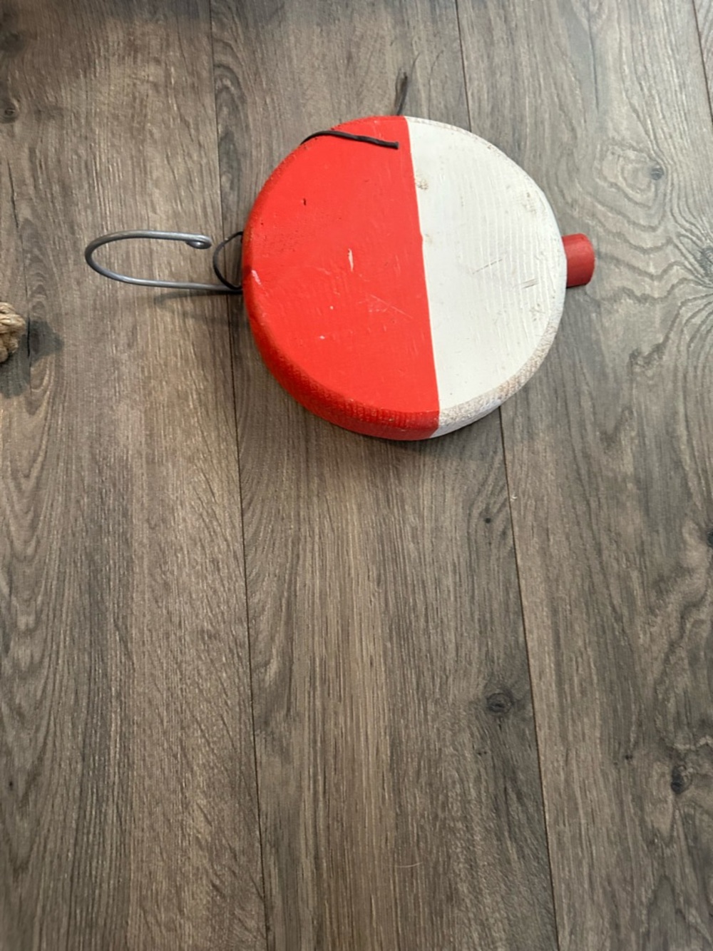 Red and White Round Buoy Decor or Float